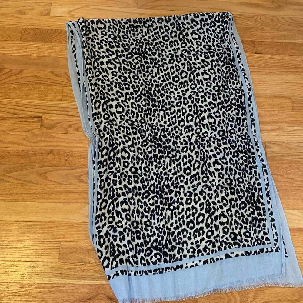 Cheetah and Light Blue Scarf